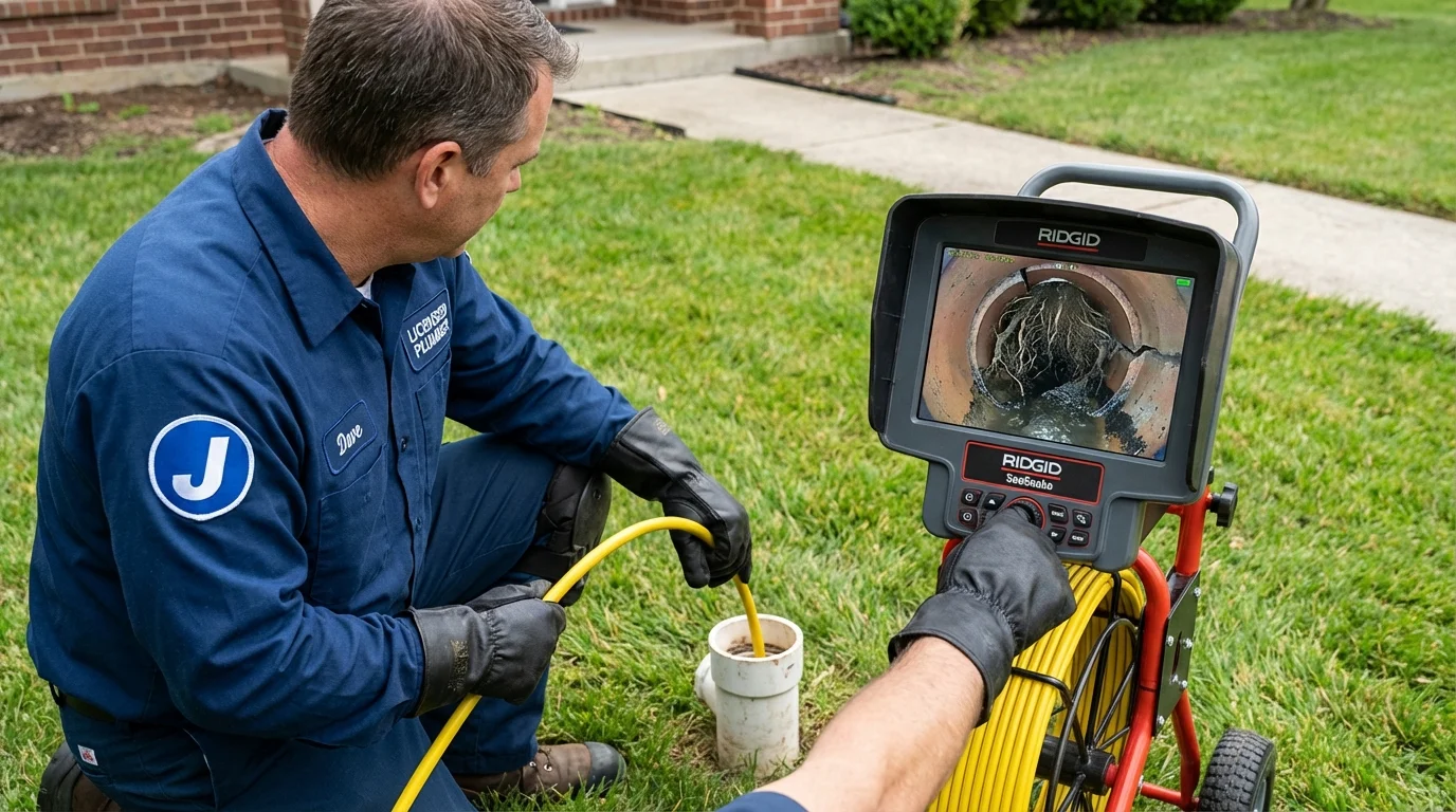 Sewer camera inspection being performed by Johns Plumbing LLC in Manvel